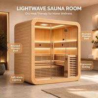 Sauna Portabel untuk Luar Ruangan, Sauna Inframerah Model Tong, Sauna Luar Ruangan dengan Tungku Kayu, Pemanas Sauna Kering dengan Pintu Kaca