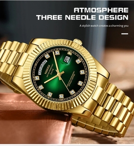 Montre à quartz pour homme NIBOSI 2627, luxe, affaire, acier inoxydable, aiguilles lumineuses, étanche, date, calendrier, montre-bracelet pour homme, Reloj - Product Image 3