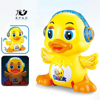 Longxi mignon canard jouet avec lumières nouveau produit enfants jeux d'apprentissage animaux électroniques dessin animé Animal Robot jouets poupées