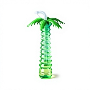 CASAMAX WL AD-1002 Bottiglia in Plastica Stile Classico a Forma di Palma con Cannuccia per Palloncini da Festa Stampa Digitale Capacità 500ml - Product Image 1