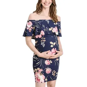 Модное сексуальное мини-платье с открытыми плечами, Одежда для беременных женщин