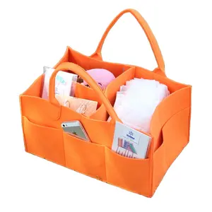 Borsa per pannolini in feltro arancione borsa per pannolini per mamma Organizer per pannolini per bambini