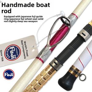 <span class=keywords><strong>Canne</strong></span> à pêche en mer ultra-rigide faite à la main, idéale pour le brochet, avec guides Fuji 80 # -100 #   Poignée arrière fendue - Product Image 1