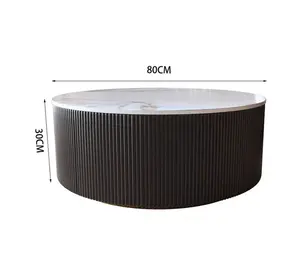 Factory Supplier OEM Customized Free Sample Modern Wooden MDF Marble Top Nesting Round Coffee Table for living room