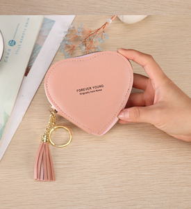 กระเป๋าใส่เหรียญหนัง PU คุณภาพสูง สไตล์เกาหลี สำหรับผู้หญิง รูปหัวใจน่ารัก - Product Image 3