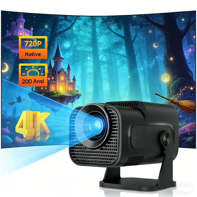 4K Native 720P Home Projector Theater Premium Home Cinema RAM 1G ROM 8G HY320 Mini Portable Projector for Home Use