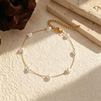 Bracelet en acier inoxydable avec perles de pierre naturelle irrégulières en forme de cœur, bijoux géométriques minimalistes pour femmes, vente en gros