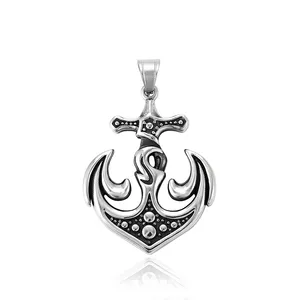 33379 Xu Ping jewelry European and American style trendy people retro personality ship stainless steel pendant