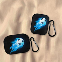 Casing TPU Transparan Desain Logo Sepak Bola untuk Airpod Pro 2, Aksesoris Earphone, Pelindung Benturan untuk Casing Airpods 4