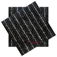 Dalles de moquette modernes en PP tissé à la machine, avec envers en PVC, ignifuges, épaisses, antidérapantes, absorbantes, noires/grises, résistantes à l'usure, pour la maison