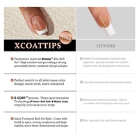 XCOATTIPS Faux Ongles en Gel Souple, Forme Amande Moyenne, French Manucure, Qualité Salon, Nude, à Presser, Vente en Gros