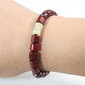 Pulsera de sándalo rojo con cuentas de barril de 8 mm, estilo chino, unisex, para uso diario, joyería coleccionable - Product Image 2