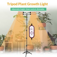 Lampe de culture LED à spectre complet alimentée par USB avec trépied et variateur, support pliable pour plantes d'intérieur, fleurs, hydroponie