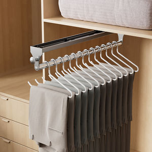 Portapantaloni Estraibile Telescopico in Alluminio per Armadio, Guida Scorrevole Multimisura per Appendere Vestiti, Pantaloni e Grucce - Product Image 5