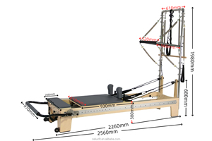Reformer <span class=keywords><strong>de</strong></span> Pilates Profesional <span class=keywords><strong>de</strong></span> Madera <span class=keywords><strong>de</strong></span> <span class=keywords><strong>Roble</strong></span>, Ajustable, Duradero, Diseño Multifuncional, Ecológico, Seguro para Estudio <span class=keywords><strong>de</strong></span> Yoga y Salud - Product Image 2