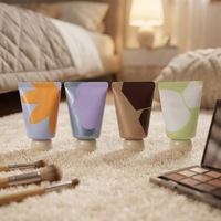 Tube cosmétique souple 30mm 30ml 50ml avec capuchon à bille rond, design mignon, imprimé personnalisé, tube de crème pour les mains abstrait, avec logo personnalisé