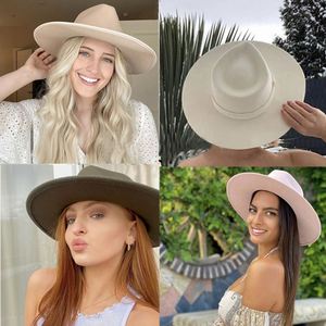 Chapeau Fedora à large bord de 9.5cm avec haut en forme de cœur pour hommes et femmes pour des scènes <span class=keywords><strong>d</strong></span>'extérieur et de fête <span class=keywords><strong>d</strong></span>écontractées - Product Image 2