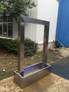 Fontaine <span class=keywords><strong>de</strong></span> cascade extérieure moderne grand <span class=keywords><strong>jardin</strong></span> carré décoratif mur lumière LED en acier inoxydable caractéristique <span class=keywords><strong>de</strong></span> l'eau <span class=keywords><strong>pour</strong></span> étang <span class=keywords><strong>de</strong></span> cour - Product Image 3