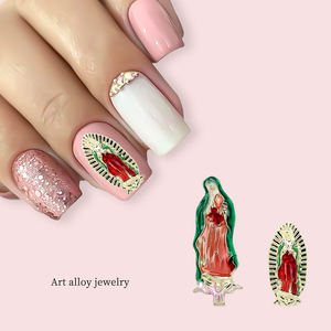 เครื่องประดับตกแต่งเล็บ 3 มิติ รูปพระแม่กัวดาลูเป้ สีสันสดใส ประดับเพชร รูปนักบุญยูดา ประดับคริสตัลสีชมพู รูปเชอร์รี่ ประดับเพชรเมทัลลิก สำหรับตกแต่งเล็บ - Product Image 4