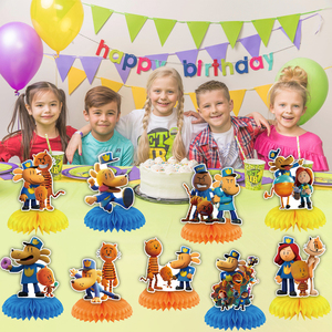 Décorations pour <span class=keywords><strong>anniversaire</strong></span> et Noël des garçons, rentrée scolaire, 9 pièces, thème de film chien détective, papier nid d'abeille, couleur personnalisée - Product Image 1