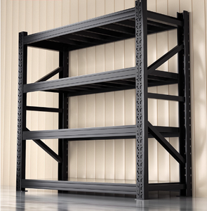 Étagère de rangement de garage à 4 niveaux, étagère empilable en métal, rayonnage de stockage industriel pour entrepôt, étagères de rayonnage, capacité de 500 kg, étagère légère réglable - Product Image 1