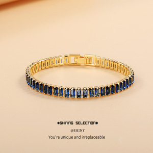 Fashion Beaded <b>Bracelet</b> <b>Red</b> Zircon Gold Plated Channel Setting Gift Jewelry Women's Accessory - Product Image 4