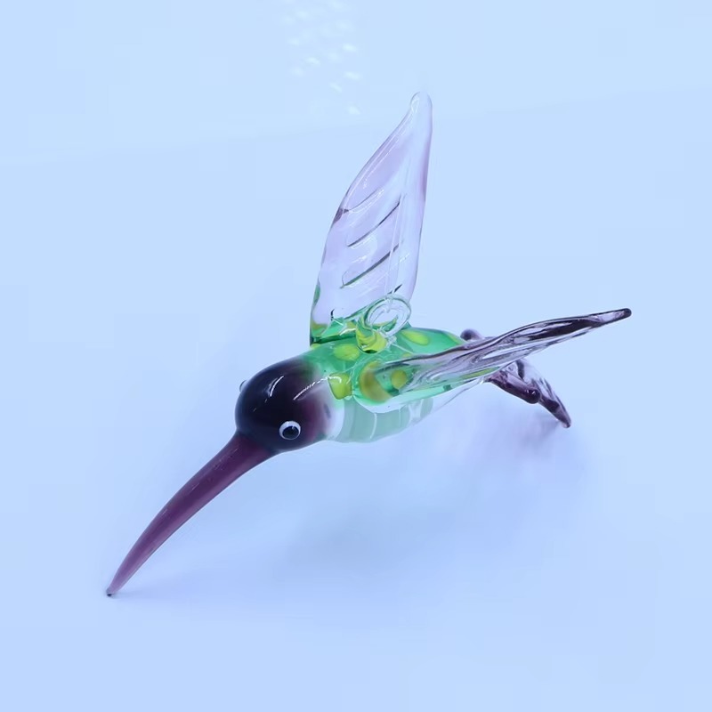 Handmade Lampwork Murano Glass Hummingbird Hanging