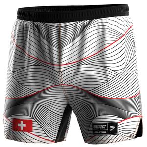Shorts d'entraînement de la série Elite nationale suisse, durables, à séchage rapide, respirants, flexibilité maximale pour MMA, BJJ, Jiu Jitsu No Gi - Product Image 1