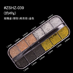Perles de caviar 3D de tailles variées pour nail art, 12 compartiments, breloques métalliques or et argent, mini décorations rondes en cristal DIY, accessoires de manucure - Product Image 6