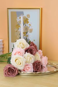 ดอกกุหลาบดีไซน์ใหม่ ช่อดอกไม้ประดิษฐ์สำหรับตกแต่งผนัง - Product Image 3