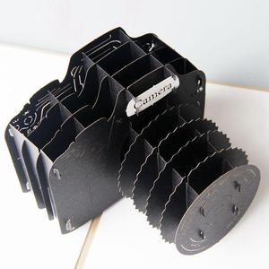 Biglietto d'Auguri <span class=keywords><strong>Pop</strong></span>-up Creativo Artistico Personalizzato 3D in Carta Ritagliata Ecologico Nero a Forma di Fotocamera per la Festa del Papà, Laurea, Regalo Aziendale per Amatori - Product Image 3