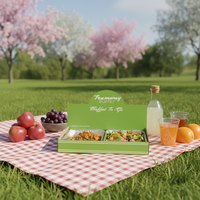 Boîtes à hamburger en carton kraft recyclé résistant à la graisse jetables Boîtes à sandwichs pour pique-nique Traiteur Fast-food