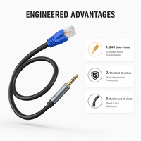 Maßgefertigtes 3,5mm 4-Pol TRRS Stecker auf RJ45 Serielles Kabel 850mm 7-adrig 8-polig Chassis Interner Signalsteuerungskabelbaum
