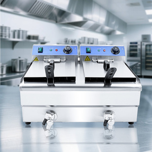 Friteuse électrique <span class=keywords><strong>de</strong></span> table commerciale à deux réservoirs <span class=keywords><strong>de</strong></span> 20 L, 6 kW, chauffage rapide, en acier inoxydable, prix <span class=keywords><strong>de</strong></span> gros - Product Image 5