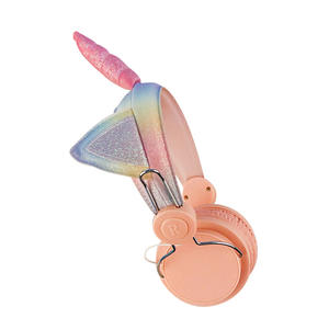 Casque filaire mignon 85db pour enfants Casque filaire stéréo Oreille de chat Licorne Rose Fille Bandeau Filles Enfants Casque pour filles - Product Image 1