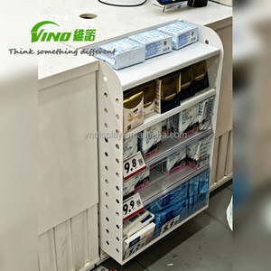 ODM Custom Retail Store Cashier Display Rack Multi-Layer Steel <b>Checkout</b> Shelving With Price Label Holder For Grocery Chain Store - Product Image 3