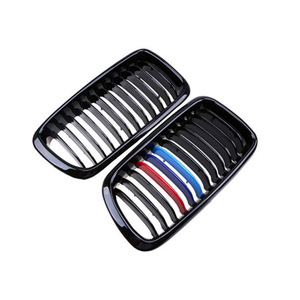 Calandre BMW E38 Noir Brillant Style M Prise d'air avant pour pare-chocs Série 7 1999-2001 Amélioration en plastique ABS - Product Image 1