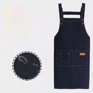 Wholesale Custom Logo Denim Kitchen <b>Apron</b> <b>BBQ</b> Chef Bulk Cotton Canvas <b>Aprons</b> for Beauty Salon - Product Image 3