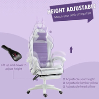 Chaise de bureau pour jeux vidéo Racing Office Purple Rabbit Ear Esports Girl High Back Computer Desk gaming stuhl lila gaming chair avec repose-pieds