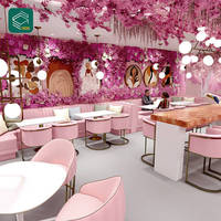 Design d'intérieur de magasin de desserts modernes avec des vitrines de gâteaux en acrylique