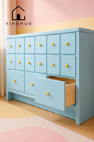 Armoire modulaire pour enfants XINGRUO, 15 tiroirs, bleu clair, unité combinée, taille personnalisée, OEM, vente en gros