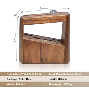Support de couteau en bois professionnel Bloc de <span class=keywords><strong>couteaux</strong></span> en bois d'acacia <span class=keywords><strong>Porte</strong></span>-<span class=keywords><strong>couteaux</strong></span> de cuisine avec aiguiseur - Product Image 3