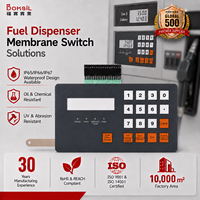 Bouton à membrane personnalisé, tactile, à dôme métallique, avec superposition graphique pour panneau frontal de distributeur de carburant et clavier