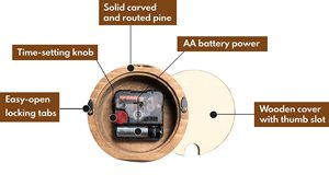 Hiện đại cổ điển Retro khách sạn gỗ bàn bàn đồng hồ thạch anh động cơ loại Thiết kế phong cách - Product Image 6