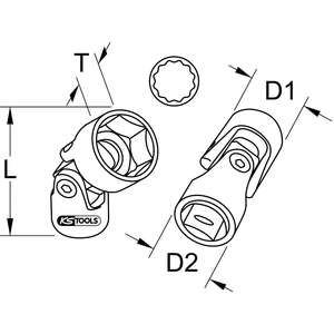 KS TOOLS 3/8 "Zócalo de 12 puntos con junta para caja de cambios, 18 mm - Product Image 4