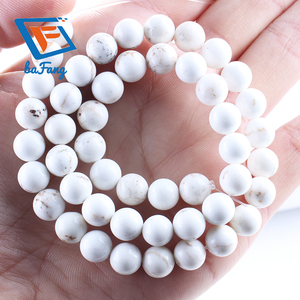 <span class=keywords><strong>BF</strong></span>, venta al por mayor, cuentas de piedra turquesa blanca, tamaños de 6/8/10mm, fabricación de joyería DIY, pulsera, collar, pendientes, accesorios - Product Image 2
