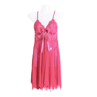 Robe de nuit populaire en dentelle transparente sexy de haute qualité, taille élastique, longueur genou, respirante et à séchage rapide pour l'été, vente en gros