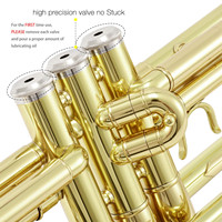 Cross-border Sourcing Brass BB Trumpet Lacquered Gold Finish for Beginners Fully Equipped with All Necessary Accessories