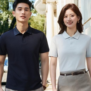 เสื้อโปโลโปรโมชั่น ผ้าฝ้าย 70-80% แขนสั้น คอปักลูกปัด เสื้อทำงานฤดูร้อน ทรงหลวม - Product Image 1