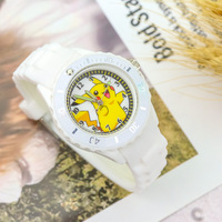 Montre-bracelet en silicone antichoc à quartz pour enfants, motif dessin animé mignon, 35 mm, pour garçons et filles, style gelée simple, pour collégiens